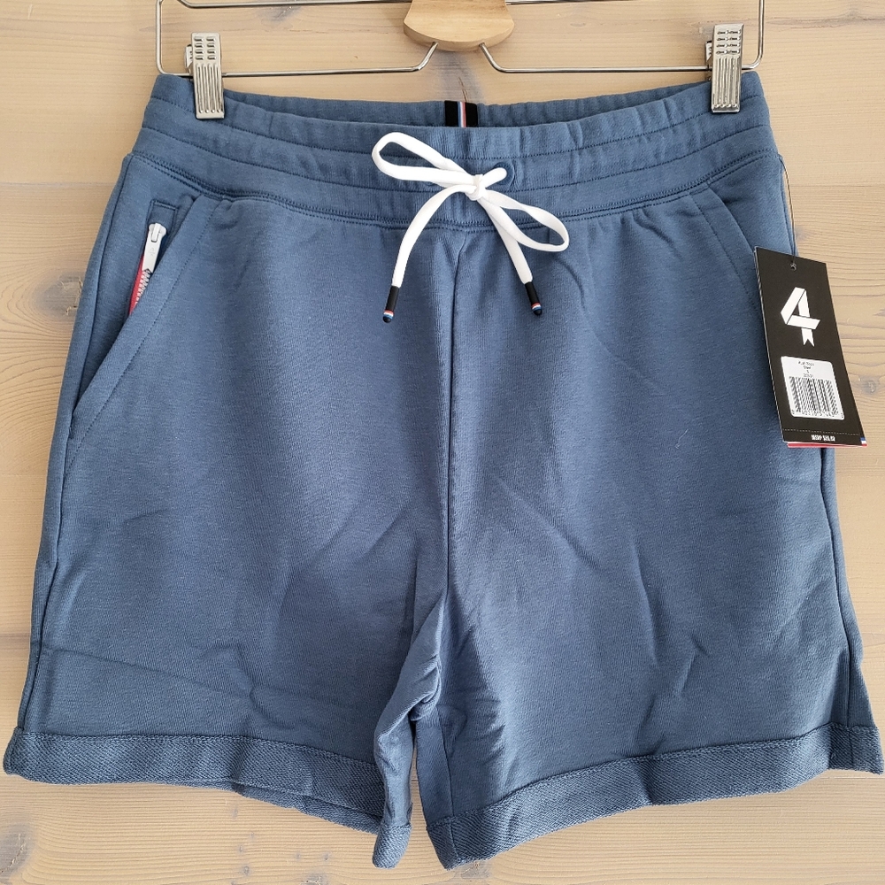 NWT FourLaps Oversized Rush Sweat Shorts Elastic Drawstring Steel Blue size S, M